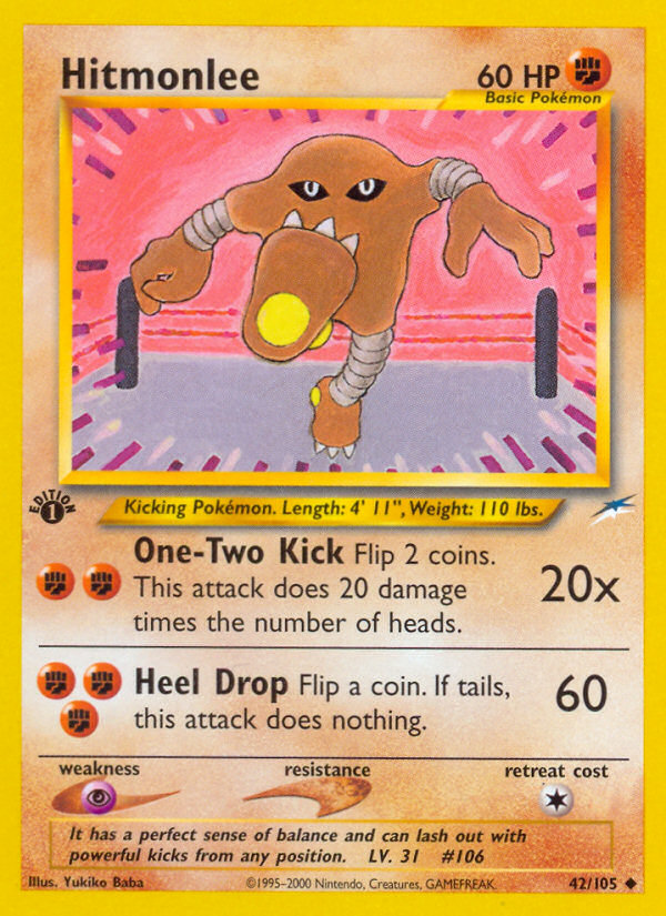 Hitmonlee (42/105) [Neo Destiny 1st Edition] | Exor Games New Glasgow