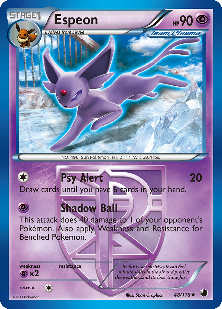 Espeon (48/116) [Black & White: Plasma Freeze] | Exor Games New Glasgow