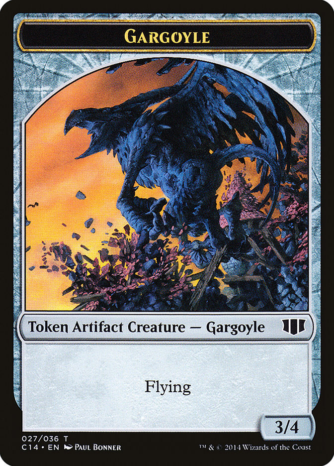 Gargoyle // Elf Warrior Double-sided Token [Commander 2014 Tokens] | Exor Games New Glasgow