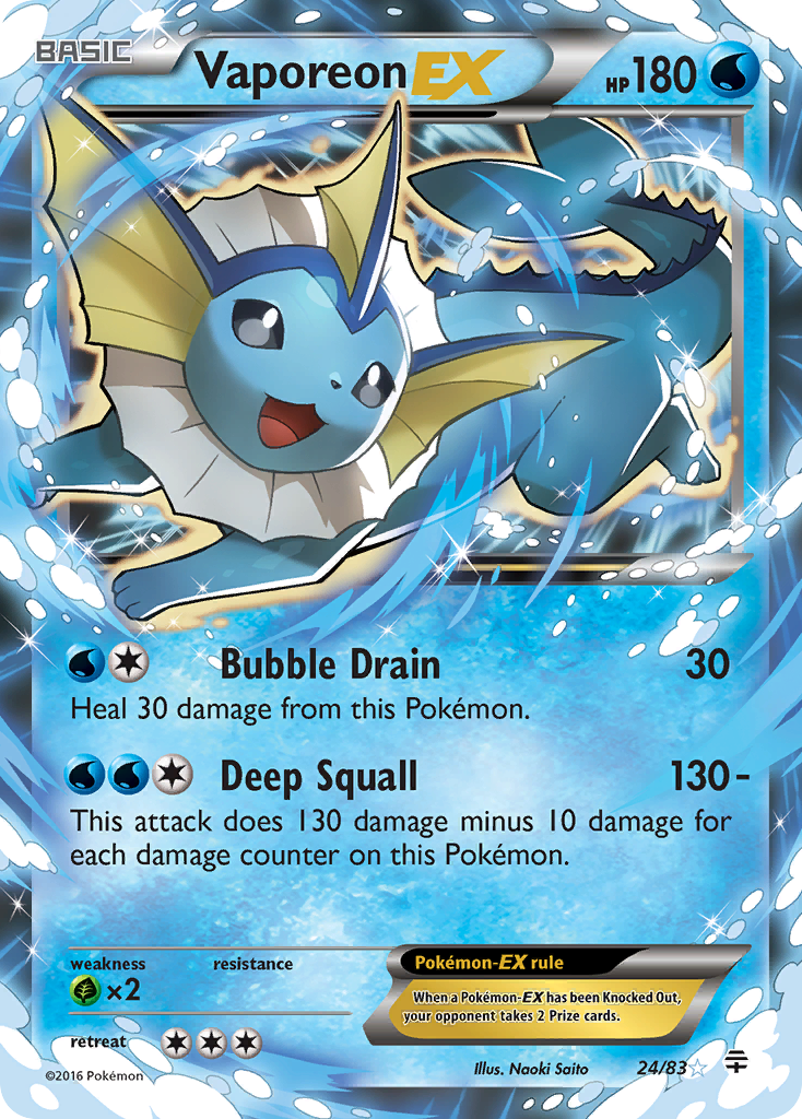 Vaporeon EX (24/83) [XY: Generations] | Exor Games New Glasgow