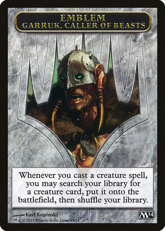 Emblem - Garruk, Caller of Beasts [Magic 2014 Tokens] | Exor Games New Glasgow