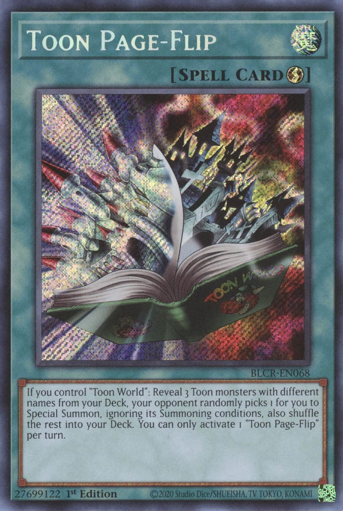 Toon Page-Flip [BLCR-EN068] Secret Rare | Exor Games New Glasgow