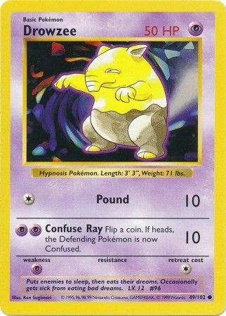 Drowzee (49/102) [Base Set Shadowless Unlimited] | Exor Games New Glasgow