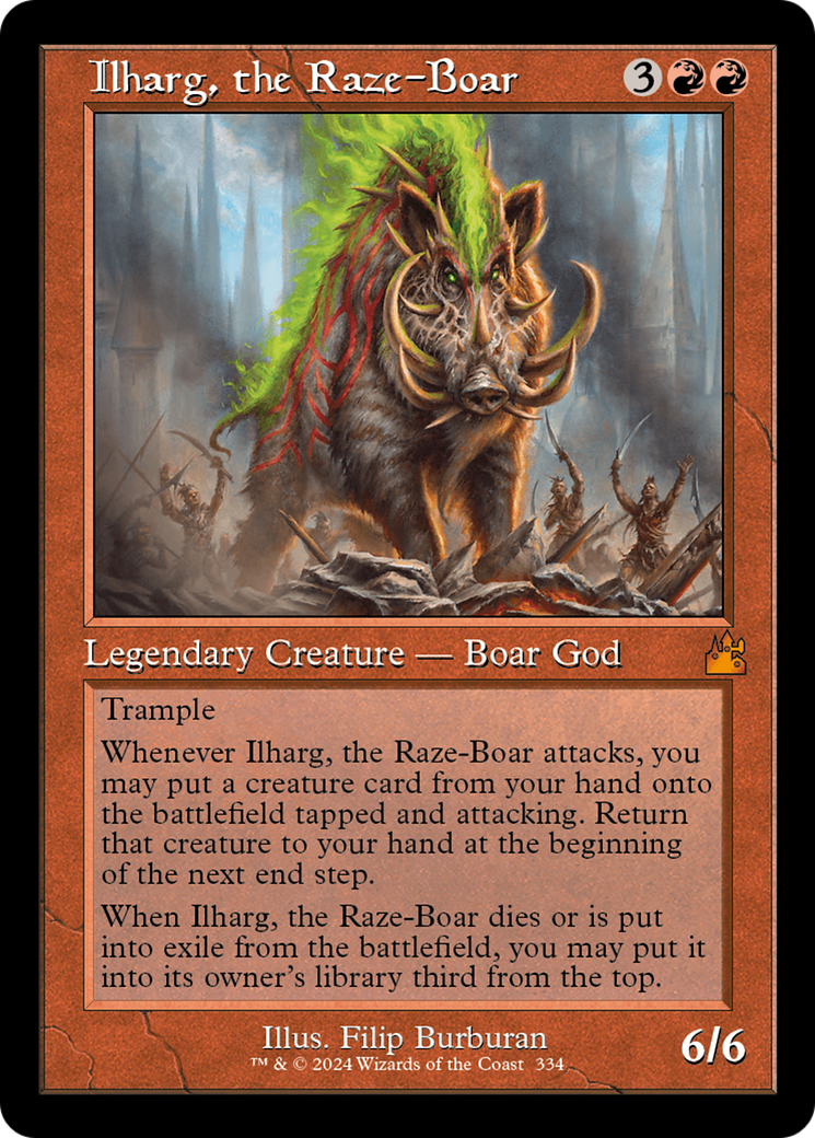 Ilharg, the Raze-Boar (Retro Frame) [Ravnica Remastered] | Exor Games New Glasgow