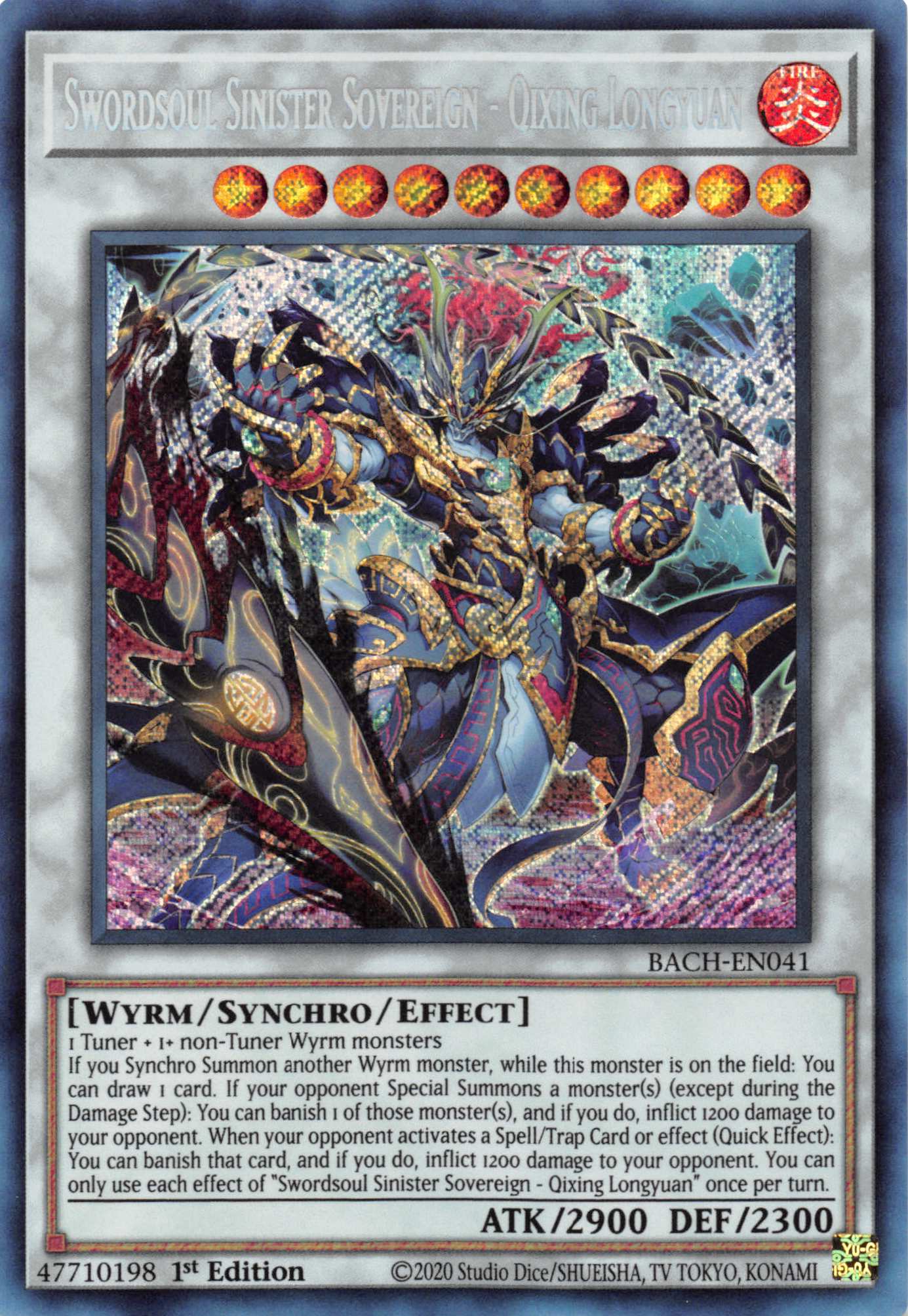 Swordsoul Sinister Sovereign - Qixing Longyuan [BACH-EN041] Secret Rare | Exor Games New Glasgow