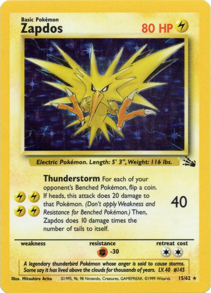 Zapdos (15/62) [Fossil Unlimited] | Exor Games New Glasgow