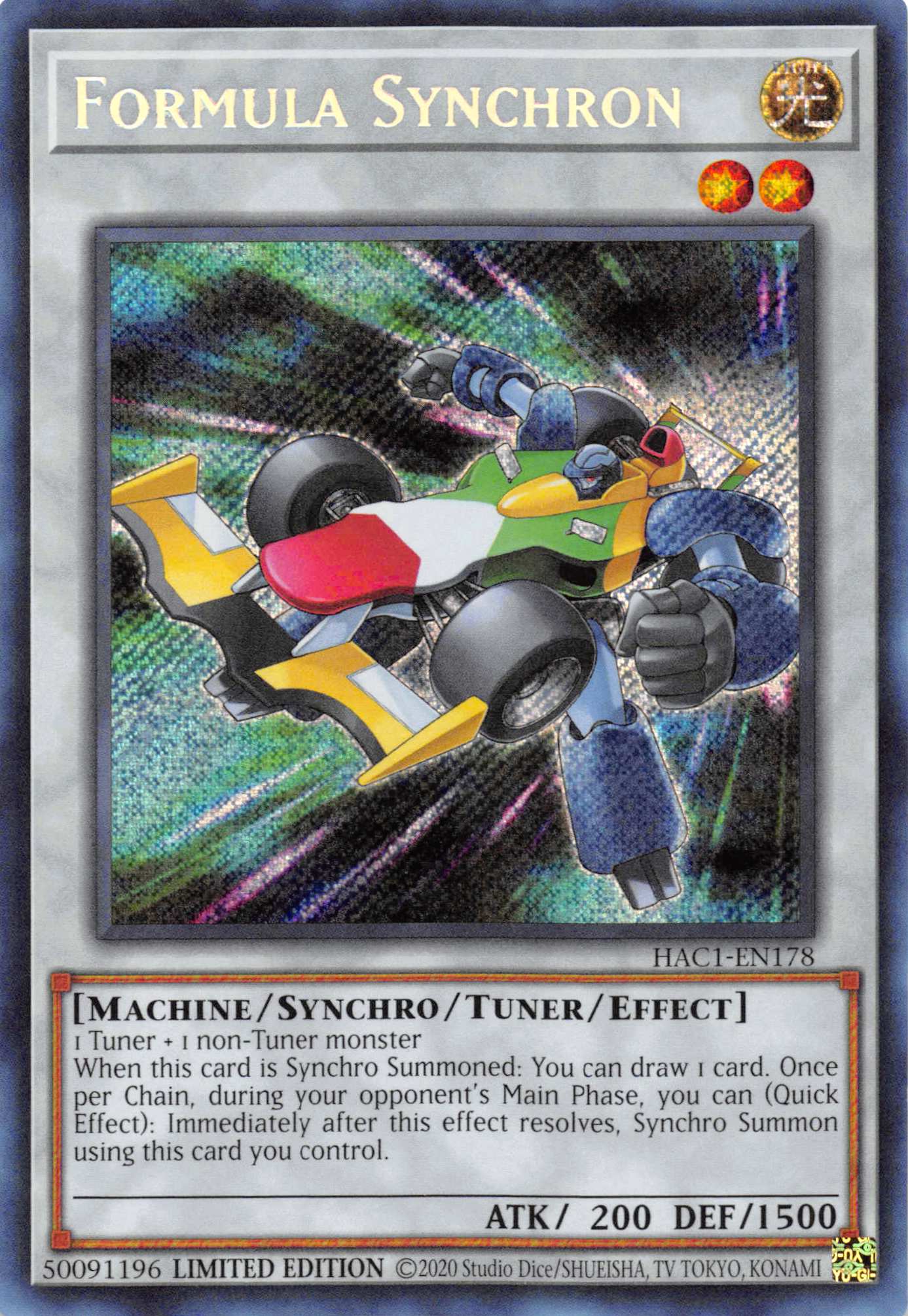 Formula Synchron [HAC1-EN178] Secret Rare | Exor Games New Glasgow