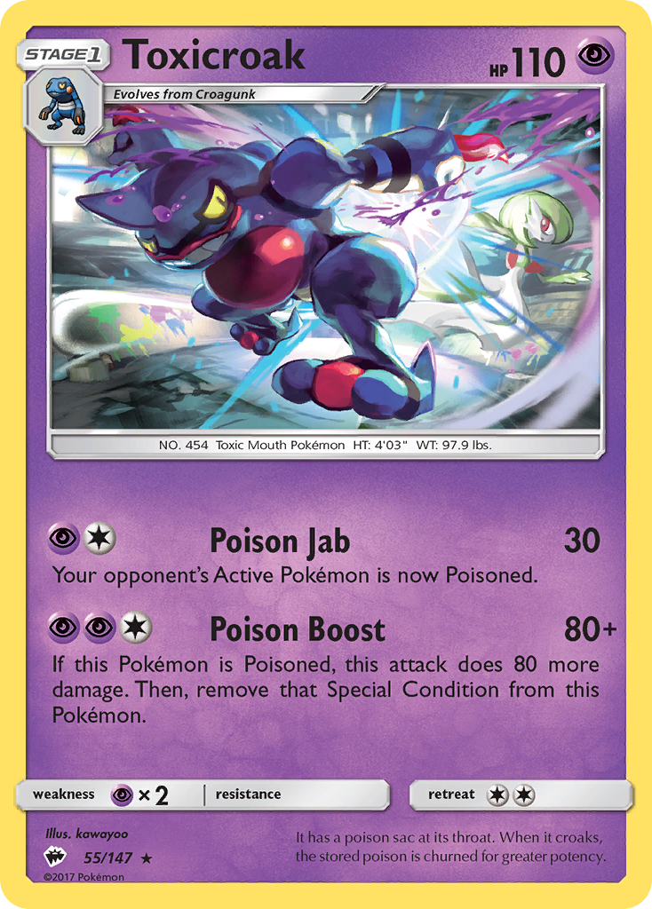 Toxicroak (55/147) [Sun & Moon: Burning Shadows] | Exor Games New Glasgow