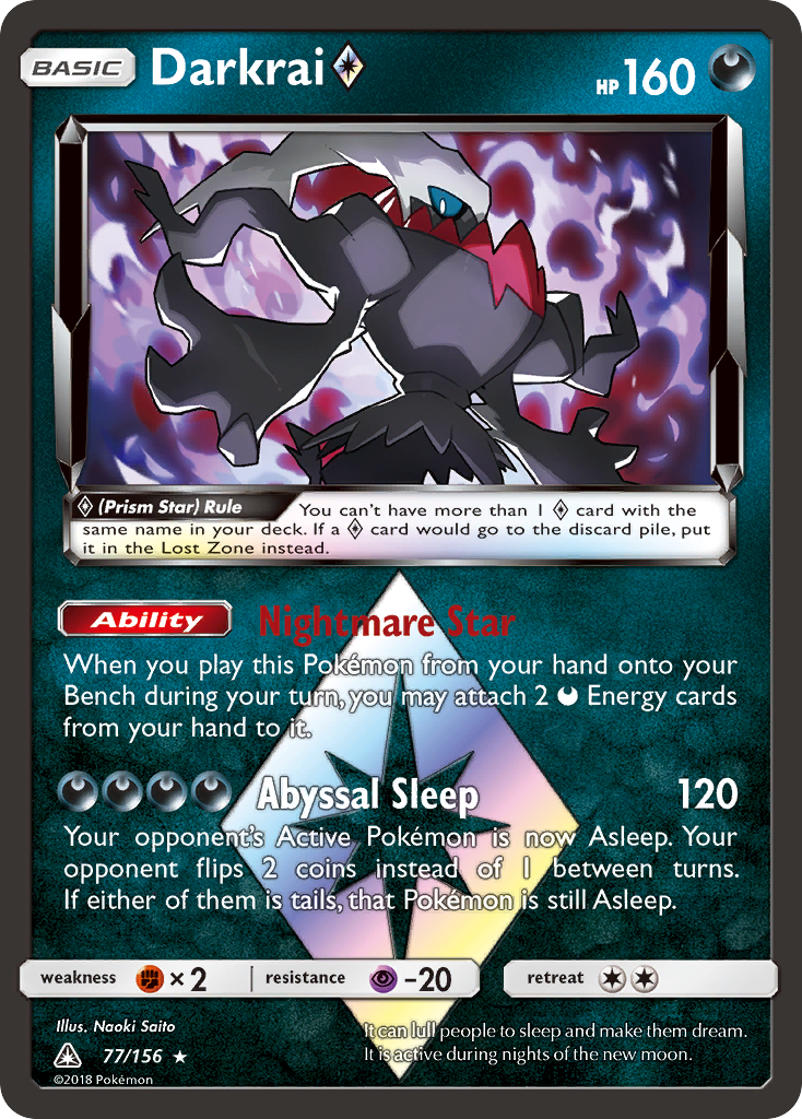 Darkrai (77/156) (Prism Star) [Sun & Moon: Ultra Prism] | Exor Games New Glasgow