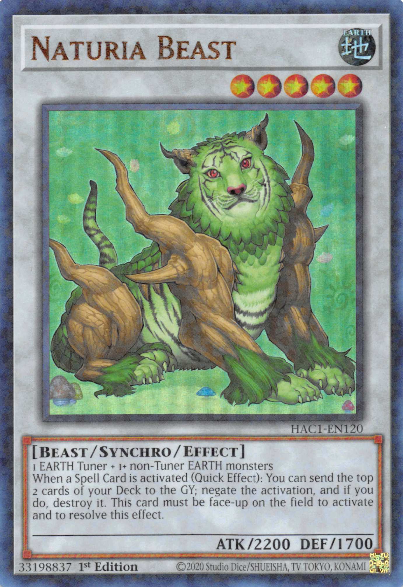 Naturia Beast (Duel Terminal) [HAC1-EN120] Parallel Rare | Exor Games New Glasgow