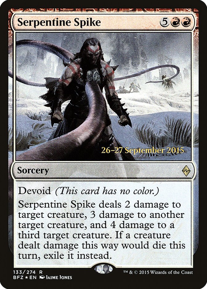 Serpentine Spike  [Battle for Zendikar Prerelease Promos] | Exor Games New Glasgow