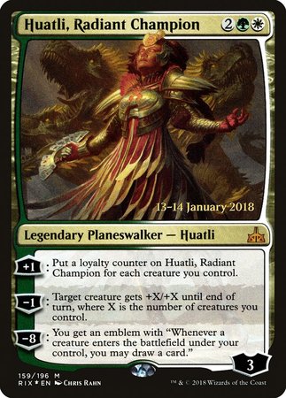 Huatli, Radiant Champion [Rivals of Ixalan Promos] | Exor Games New Glasgow