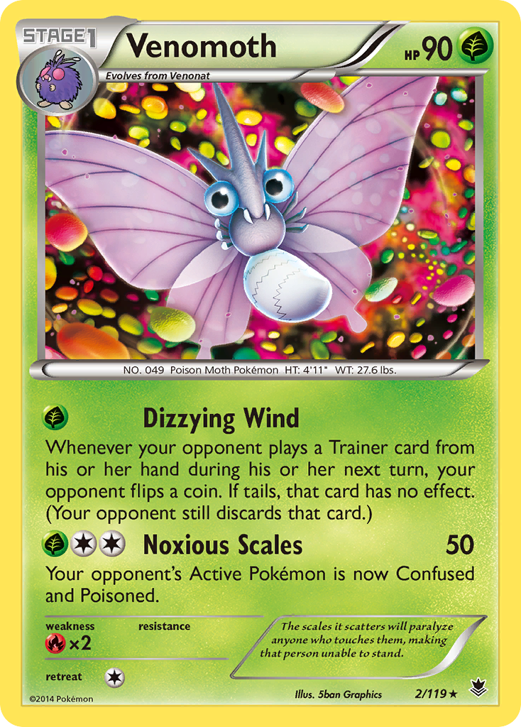 Venomoth (2/119) [XY: Phantom Forces] | Exor Games New Glasgow