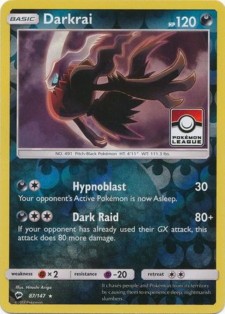 Darkrai (87/147) (League Promo) [Sun & Moon: Burning Shadows] | Exor Games New Glasgow