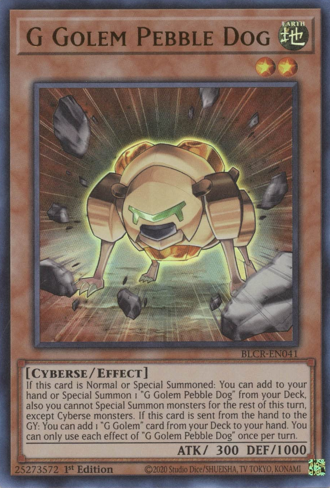 G Golem Pebble Dog [BLCR-EN041] Ultra Rare | Exor Games New Glasgow