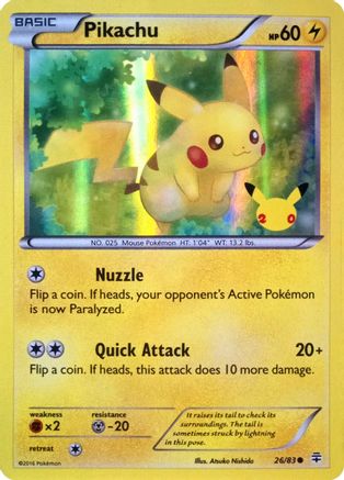 Pikachu (26/83) (20th Anniversary) [XY: Generations] | Exor Games New Glasgow