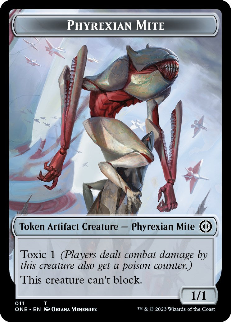 Phyrexian Mite // Phyrexian Insect Double-Sided Token [Phyrexia: All Will Be One Commander Tokens] | Exor Games New Glasgow