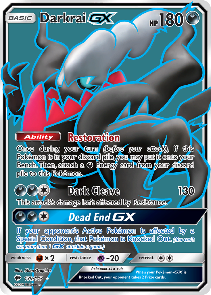 Darkrai GX (139/147) [Sun & Moon: Burning Shadows] | Exor Games New Glasgow