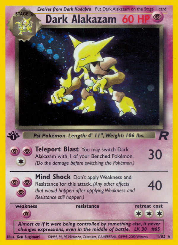 Dark Alakazam (1/82) [Team Rocket 1st Edition] | Exor Games New Glasgow