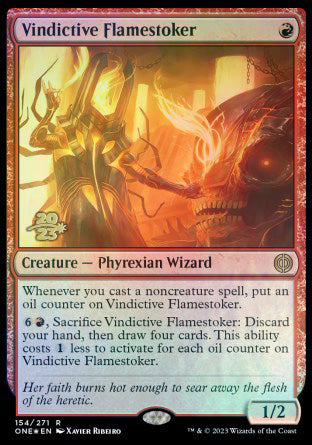 Vindictive Flamestoker [Phyrexia: All Will Be One Prerelease Promos] | Exor Games New Glasgow