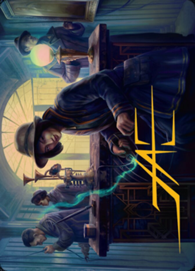 Wiretapping Art Card (Gold-Stamped Signature) [Streets of New Capenna Art Series] | Exor Games New Glasgow