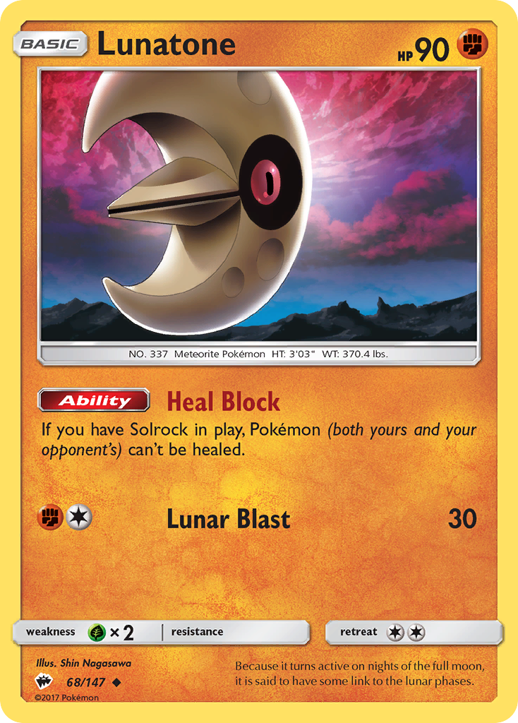 Lunatone (68/147) [Sun & Moon: Burning Shadows] | Exor Games New Glasgow