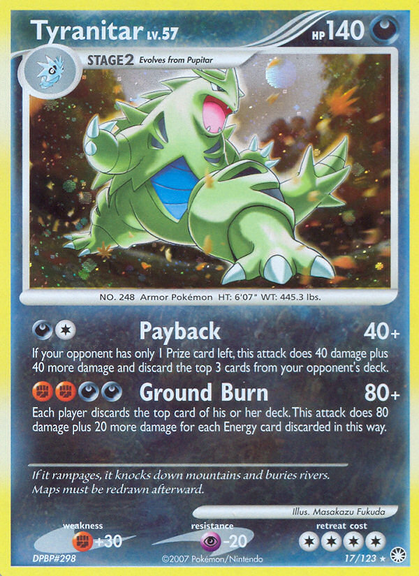 Tyranitar (17/123) [Diamond & Pearl: Mysterious Treasures] | Exor Games New Glasgow