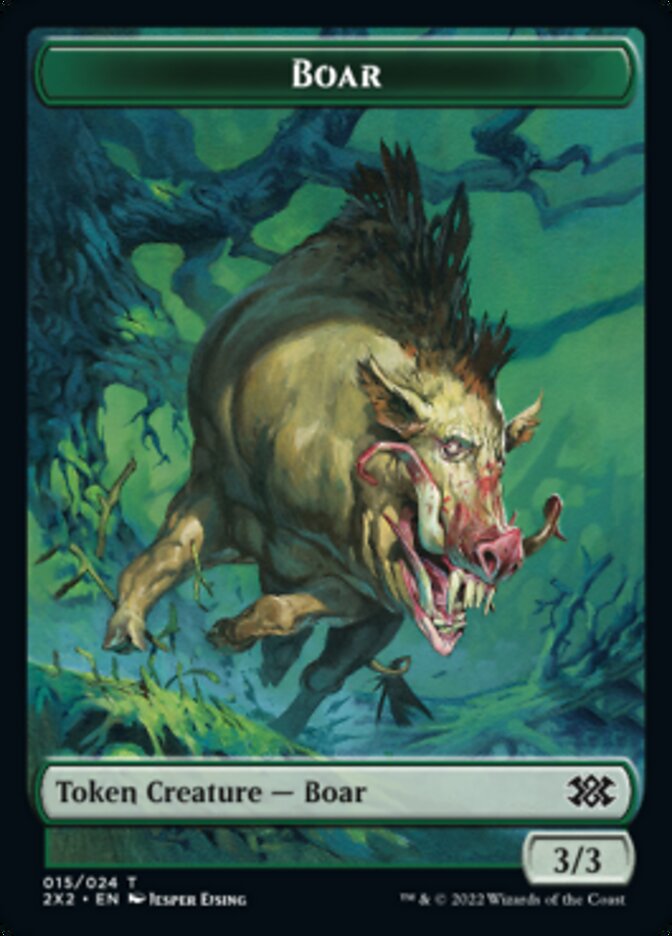 Boar // Soldier Double-sided Token [Double Masters 2022 Tokens] | Exor Games New Glasgow
