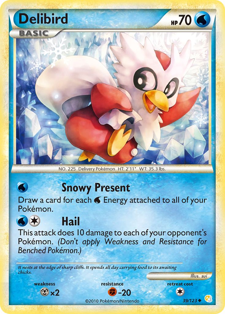 Delibird (39/123) [HeartGold & SoulSilver: Base Set] | Exor Games New Glasgow