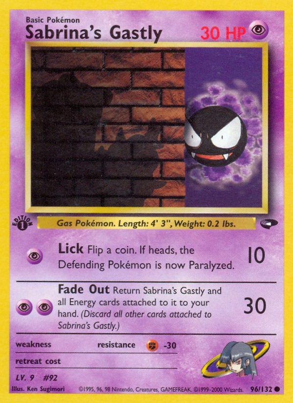 Sabrina's Gastly (96/132) [Gym Challenge 1st Edition] | Exor Games New Glasgow