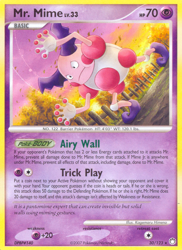 Mr. Mime (30/123) [Diamond & Pearl: Mysterious Treasures] | Exor Games New Glasgow