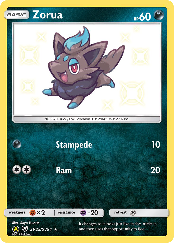 Zorua (SV25/SV94) [Sun & Moon: Hidden Fates - Shiny Vault] | Exor Games New Glasgow