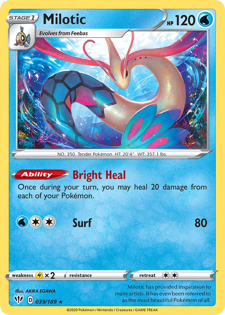 Milotic (039/189) [Sword & Shield: Darkness Ablaze] | Exor Games New Glasgow