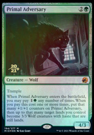 Primal Adversary [Innistrad: Midnight Hunt Prerelease Promos] | Exor Games New Glasgow