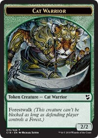 Cat Warrior // Beast (013) Double-sided Token [Commander 2018 Tokens] | Exor Games New Glasgow