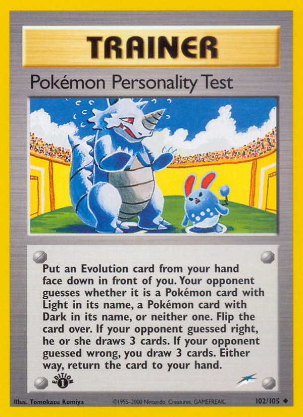 Pokemon Personality Test (102/105) [Neo Destiny 1st Edition] | Exor Games New Glasgow