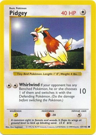 Pidgey (57/102) [Base Set Shadowless Unlimited] | Exor Games New Glasgow