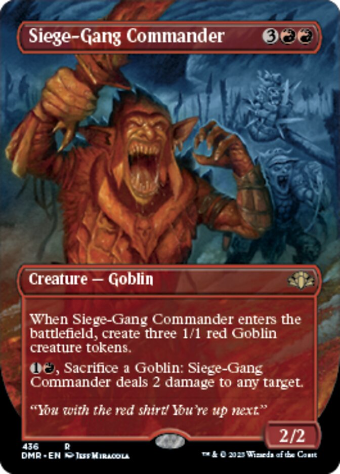 Siege-Gang Commander (Borderless Alternate Art) [Dominaria Remastered] | Exor Games New Glasgow