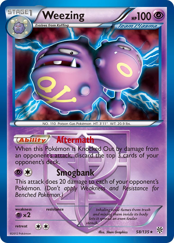 Weezing (58/135) (Theme Deck Exclusive) [Black & White: Plasma Storm] | Exor Games New Glasgow