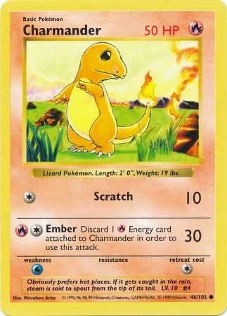 Charmander (46/102) [Base Set Shadowless Unlimited] | Exor Games New Glasgow