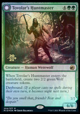 Tovolar's Huntmaster // Tovolar's Packleader [Innistrad: Midnight Hunt Prerelease Promos] | Exor Games New Glasgow