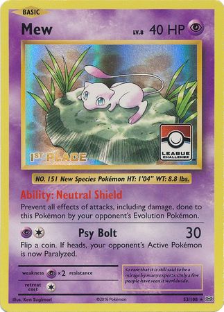 Mew (53/108) (League Promo 1st Place) [XY: Evolutions] | Exor Games New Glasgow