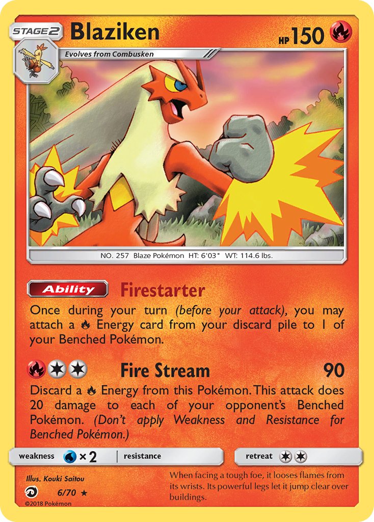 Blaziken (6/70) (Theme Deck Exclusive) [Sun & Moon: Dragon Majesty] | Exor Games New Glasgow