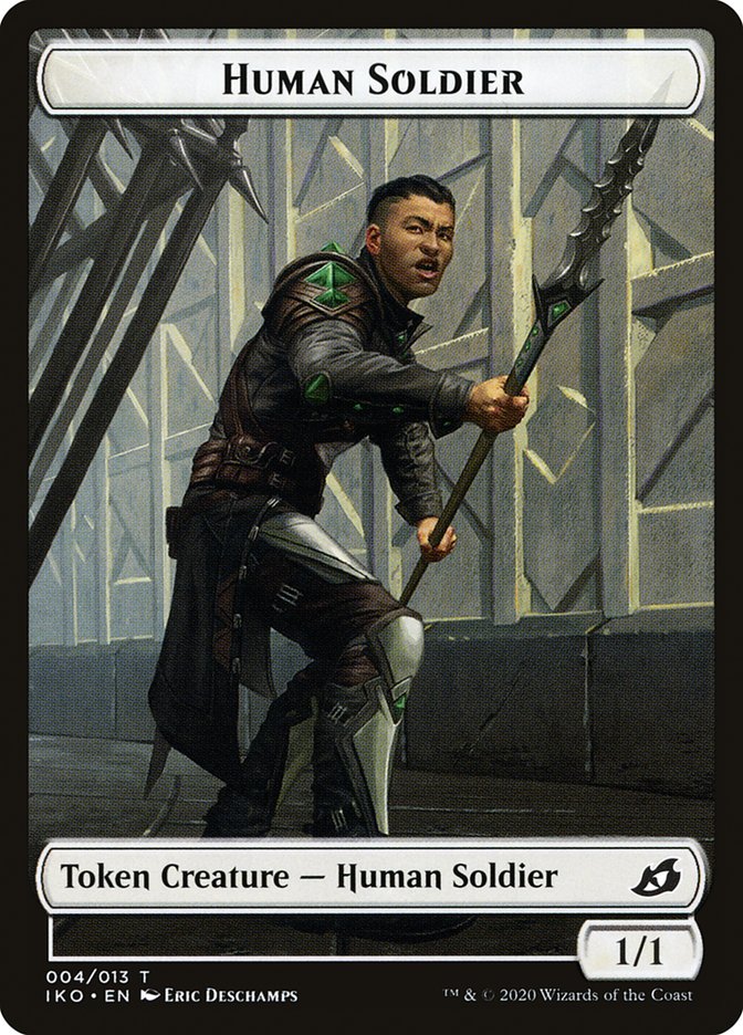 Human Soldier (004/013) [Ikoria: Lair of Behemoths Tokens] | Exor Games New Glasgow