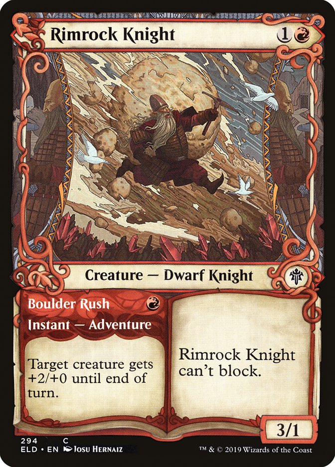 Rimrock Knight // Boulder Rush (Showcase) [Throne of Eldraine] | Exor Games New Glasgow