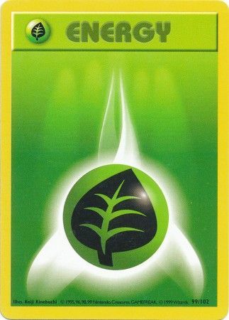 Grass Energy (99/102) [Base Set Shadowless Unlimited] | Exor Games New Glasgow