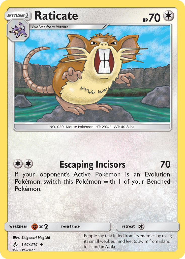 Raticate (144/214) [Sun & Moon: Unbroken Bonds] | Exor Games New Glasgow