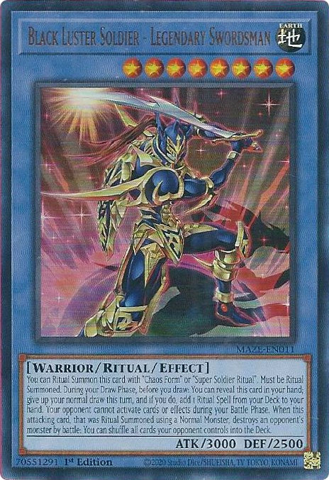 Black Luster Soldier - Legendary Swordsman [MAZE-EN011] Ultra Rare | Exor Games New Glasgow