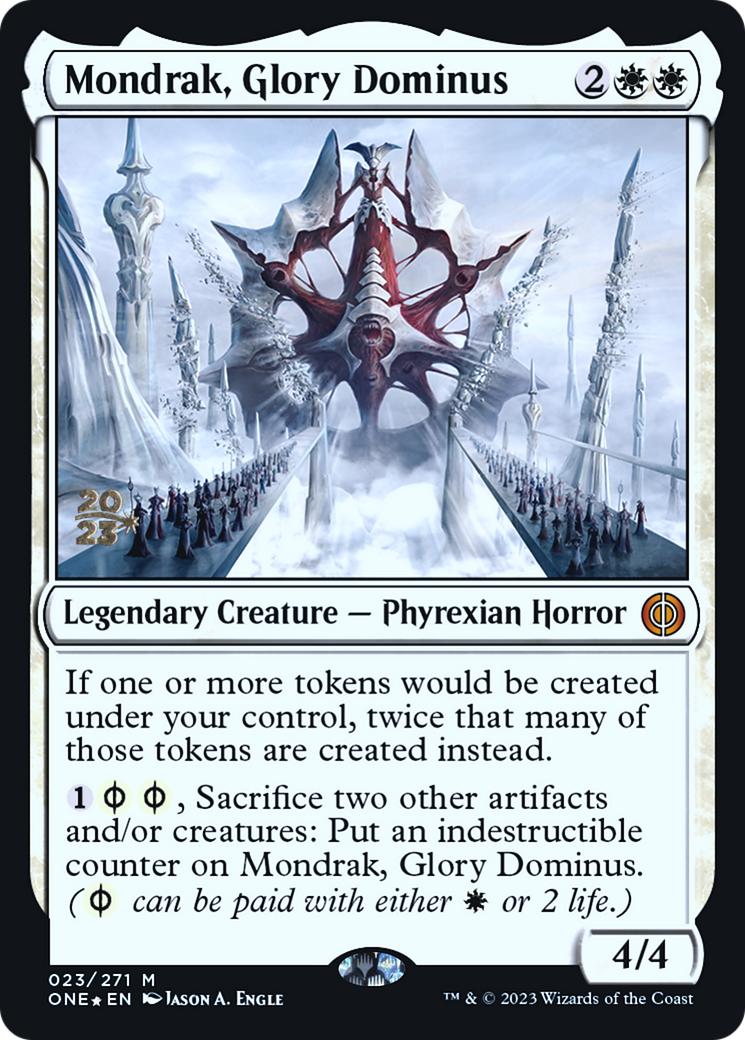 Mondrak, Glory Dominus [Phyrexia: All Will Be One Prerelease Promos] | Exor Games New Glasgow