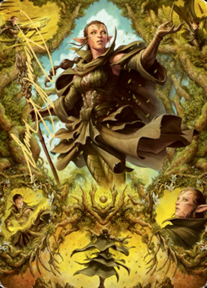 Nissa of Shadowed Boughs 2 Art Card (Gold-Stamped Signature) [Zendikar Rising Art Series] | Exor Games New Glasgow